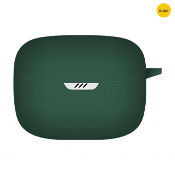 JBL Tune Bud Earbud Silicone Case Cover with Shockproof-Shell, Washable Housing Anti Dust Silicone Sleeve, Simple Solid Color Earphone Cover Charging Box Case &ndash; Dark Green | iCare