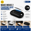 Apple Magic Mouse 2 Power Adapter Case | Magic Mouse 2 Charging Base with Lightning Connector | Wireless Mouse Charging Dock for Apple Magic Mouse 2 By iCare-Black | iCare