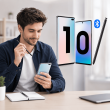 Samsung Galaxy Note 10 / Note 10+ | 0.7mm Fine Tip, 4096 Pressure Levels, Air Actions, Precision Touch Stylus Pen (Black) | iCare