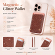 Glitter Magsafe Wallet Case | iCare Magnetic Glitter Wallet for iPhone &ndash; Sparkly Card Holder with Magnetic Closure, Slim PU Leather Wallet Purse, Stylish Glitter Design, Secure Credit Card and Cash Organizer for Women &amp; Girls &ndash; Brown | Amlee