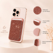 Glitter Magsafe Wallet Case | iCare Magnetic Glitter Wallet for iPhone &ndash; Sparkly Card Holder with Magnetic Closure, Slim PU Leather Wallet Purse, Stylish Glitter Design, Secure Credit Card and Cash Organizer for Women &amp; Girls &ndash; Brown | Amlee
