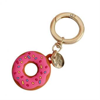 AirTag Silicone Donut Case Cute Protective Cover for Apple AirTag, Soft Anti-Scratch Holder with Keychain, Lightweight &amp; Durable Air Tag Accessories for Pets, Keys, Bags &amp; Luggage &ndash; Pink | iCare
