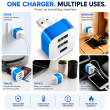 Mini USB Hub Splitter | 1 Male to 3 Multi USB Expander | 2 USB Ports + 1 Type-C Port &ndash; BLUE | iCare
