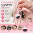 Apple AirTag Premium PU Leather Keychain Case with Metal Key Ring, Anti-Scratch Protective Cover for Keys, Bags &amp; Luggage, Pink | iCare