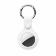 Apple AirTag Premium PU Leather Keychain Case with Metal Key Ring, Anti-Scratch Protective Cover for Keys, Bags &amp; Luggage, Pink &ndash; white | iCare