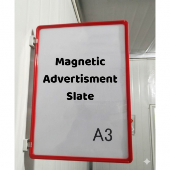 Magnetic A3 Shelf Sign Holder &ndash; Advertising Display Frame with Strong Magnet Clip for Warehouse, Supermarket &amp; Retail Rack Labeling (Green Frame, Vertical/Horizontal Use) &ndash; yellow | iCare