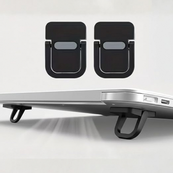 Foldable Ergonomic Desk Stand for 10 &ndash; 18 (Black) | 0 &ndash; 18 Inch Laptops, Tablets, Keyboards &amp; Mobile Phones Aluminum Mini Portable Laptop Stand | iCare