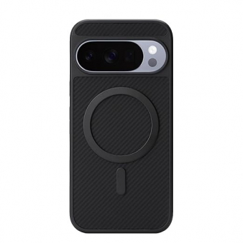 Google Pixel 10 Pro XL Magnetic MagSafe Carbon Fiber Texture PU Leather Back Cove | iCare