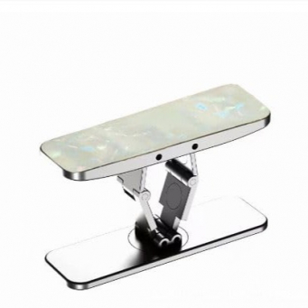 360&deg; Pocket Mobile Stand | Ultra-Compact Adjustable Phone Holder | Foldable Rotating Desk Stand &ndash; White | iCare
