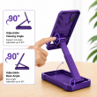 Iron Man Mobile Stand &amp; Holder | Foldable Adjustable Metal Phone Stand &ndash; Purple | iCare