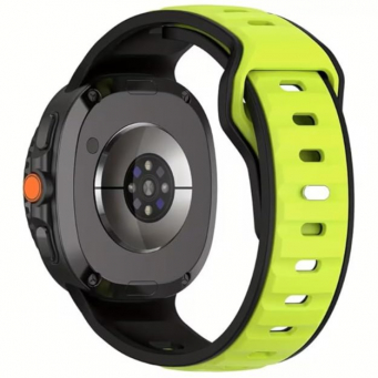 Samsung Watch8 Strap 2 Color | Samsung Galaxy Watch 8/8 Classic (40/44/46mm) Durable Two-Tone Silicone Sport Band &ndash; Neon+Black | iCare