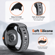 Samsung Watch8 Strap 2 Color | Samsung Galaxy Watch 8/8 Classic (40/44/46mm) Durable Two-Tone Silicone Sport Band &ndash; Grey+Black | iCare