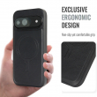 Google Pixel 9 Pro -TPU Premium Anti-Scratch Magnetic Cover Case by iCare Magnetic PU Leather Case Back Cover(Black) | iCare