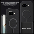 Google Pixel 9A MagSafe Magnetic Phone Case Carbon Fiber PU Leather Cover with Metal Magnetic Ring &ndash; Black | iCare