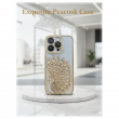 iPhone 16Pro Glitter Bridal Peacock Case by iCare Luxury Gold Diamond Back Cover Case Anti-Drop Protection Case(Gold) | Amlee