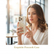 iPhone 16Pro Glitter Bridal Peacock Case by iCare Luxury Gold Diamond Back Cover Case Anti-Drop Protection Case(Gold) | Amlee