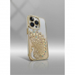 Peacock Diamonds Mobile Cover 15 Pro | Glitter Bridal Peacock Diamond Phone Case Compatible with iPhone 15 Pro | iCare &ndash; Gold | Amlee