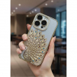 Peacock Diamonds Mobile Cover 15 Pro | Glitter Bridal Peacock Diamond Phone Case Compatible with iPhone 15 Pro | iCare &ndash; Gold | Amlee