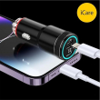 3IN1 REVERSIBLE CAR CHARGER | 55W Multi-Port Car Charger | Fast Car Charging Adapter with Built-in 3-in-1 USB Type-C, Lightning &amp; Micro USB Cable | iCare