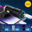 3IN1 REVERSIBLE CAR CHARGER | 55W Multi-Port Car Charger | Fast Car Charging Adapter with Built-in 3-in-1 USB Type-C, Lightning &amp; Micro USB Cable | iCare