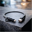 4in2 Short Cable 30 cm | 4-in-2 Fast Charging Cable 30cm | 100W PD USB Charging &amp; Data Sync Cable with Type-C, Lightning &amp; Micro USB Connectors | iCare