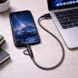 4in2 Short Cable 30 cm | 4-in-2 Fast Charging Cable 30cm | 100W PD USB Charging &amp; Data Sync Cable with Type-C, Lightning &amp; Micro USB Connectors | iCare