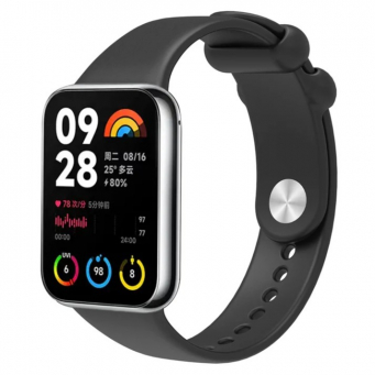 Xiaomi Redmi M8 Pro/M9 Pro Silicone Replacement Strap | Soft &amp; Adjustable Sport Wristband (Black) | iCare