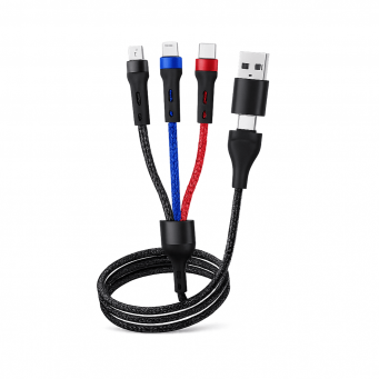 5in1 1 meter long cable | 5-in-1 Universal Charging Cable 1m | 200W Fast Charging | Type-C, Lightning &amp; Micro USB | iCare