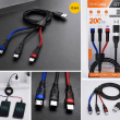 5in1 1 meter long cable | 5-in-1 Universal Charging Cable 1m | 200W Fast Charging | Type-C, Lightning &amp; Micro USB | iCare