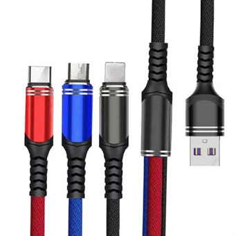 3IN1 Powerbank charging Cable | 3-in-1 Universal Short Charging Cable 30cm | Fast Charging &amp; Data Sync Cable | iCare