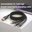 3IN1 2METER LONG CABLE 120W Fast Charging Cable | 3 in1 120W Fast Charging Cable | 2 m USB Data Cable | Type-C, Micro USB Lightning Fast Charge, Sync | iCare