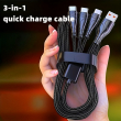 3IN1 2METER LONG CABLE 120W Fast Charging Cable | 3 in1 120W Fast Charging Cable | 2 m USB Data Cable | Type-C, Micro USB Lightning Fast Charge, Sync | iCare