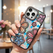 iPhone 13 pro Glitter Flower Diamond Case | iPhone 13 Pro Slim Shockproof TPU Protective Cover | Rhinestone Floral Sparkle Back Case | Anti-Scratch Camera Protection &ndash; Black | iCare