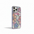 iPhone 13 pro Glitter Flower Diamond Case | iPhone 13 Pro Slim Shockproof TPU Protective Cover | Rhinestone Floral Sparkle Back Case | Anti-Scratch Camera Protection &ndash; Blue | iCare