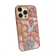 iPhone 13 pro Glitter Flower Diamond Case | iPhone 13 Pro Slim Shockproof TPU Protective Cover | Rhinestone Floral Sparkle Back Case | Anti-Scratch Camera Protection &ndash; Gold | iCare