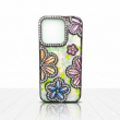 iPhone 13 pro Glitter Flower Diamond Case | iPhone 13 Pro Slim Shockproof TPU Protective Cover | Rhinestone Floral Sparkle Back Case | Anti-Scratch Camera Protection &ndash; Purple | iCare