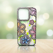 iPhone 13 pro Glitter Flower Diamond Case | iPhone 13 Pro Slim Shockproof TPU Protective Cover | Rhinestone Floral Sparkle Back Case | Anti-Scratch Camera Protection &ndash; Purple | iCare