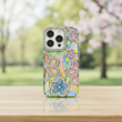 iPhone 13 Pro Max Rhinestone Floral Sparkle Back Case | Anti-Scratch Camera Protection Phone Case &ndash; Silver | iCare
