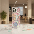 Glitter Flower Phone Case Compatible with iPhone 14 Pro | Rhinestone Floral Sparkle Back Case &ndash; Blue | iCare