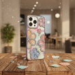 Glitter Flower Phone Case Compatible with iPhone 14 Pro | Rhinestone Floral Sparkle Back Case &ndash; Blue | iCare