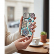 Glitter Flower Diamond Phone Case Compatible with iPhone 15 | Anti-Scratch Camera Protection &ndash; Black | iCare
