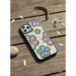 Glitter Flower Diamond Phone Case Compatible with iPhone 15 | Anti-Scratch Camera Protection &ndash; Black | iCare