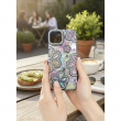 Glitter Flower Diamond Phone Case Compatible with iPhone 15 | Anti-Scratch Camera Protection &ndash; Blue | iCare
