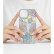 Glitter Flower Diamond Phone Case Compatible with iPhone 15 | Anti-Scratch Camera Protection &ndash; Silver | iCare