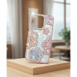Glitter Flower Diamond Phone Case Compatible with iPhone 15 Pro | Slim Shockproof TPU Protective Cover &ndash; Pink | iCare
