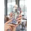 Glitter Flower Diamond Phone Case Compatible with iPhone 15 Pro | Slim Shockproof TPU Protective Cover &ndash; Purple | iCare