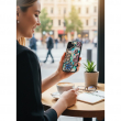 Glitter Flower Diamond Phone Case Compatible with iPhone 16 | Slim Shockproof TPU Protective Cover &ndash; Black | iCare