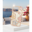 Glitter Flower Diamond Phone Case Compatible with iPhone 16 Pro | Slim Shockproof TPU Protective Cover &ndash; Gold | iCare