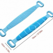 Silicone Body Scrubber Belt Pack of 2 | Double-Sided Bath Brush with Handles | Deep Cleansing &amp; Exfoliating By iCare-Light Pink &amp; Pista Green | iCare