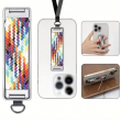 Foldable Self-Adhesive Phone Holder with Ring Loop &amp; Back Clip | Adjustable Mobile Kickstand for Smartphones &amp; Tablets | iCare